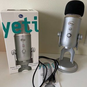 Blue Yeti USB Microphone For Vocals Musical Studio Quality Recording, Silver
